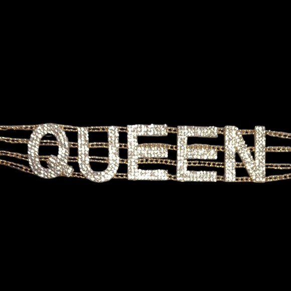 'QUEEN' Rhinestone Choker - Picture 2 of 5